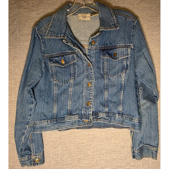 Studio Ease Jackets & Blazers - 624 Studio Ease Petite Blue Denim Trucker Jacket Medium Wash Cotton Size 10P
